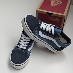 Vans Little Kids Old Skool – Navy/True White (Size 11.5)